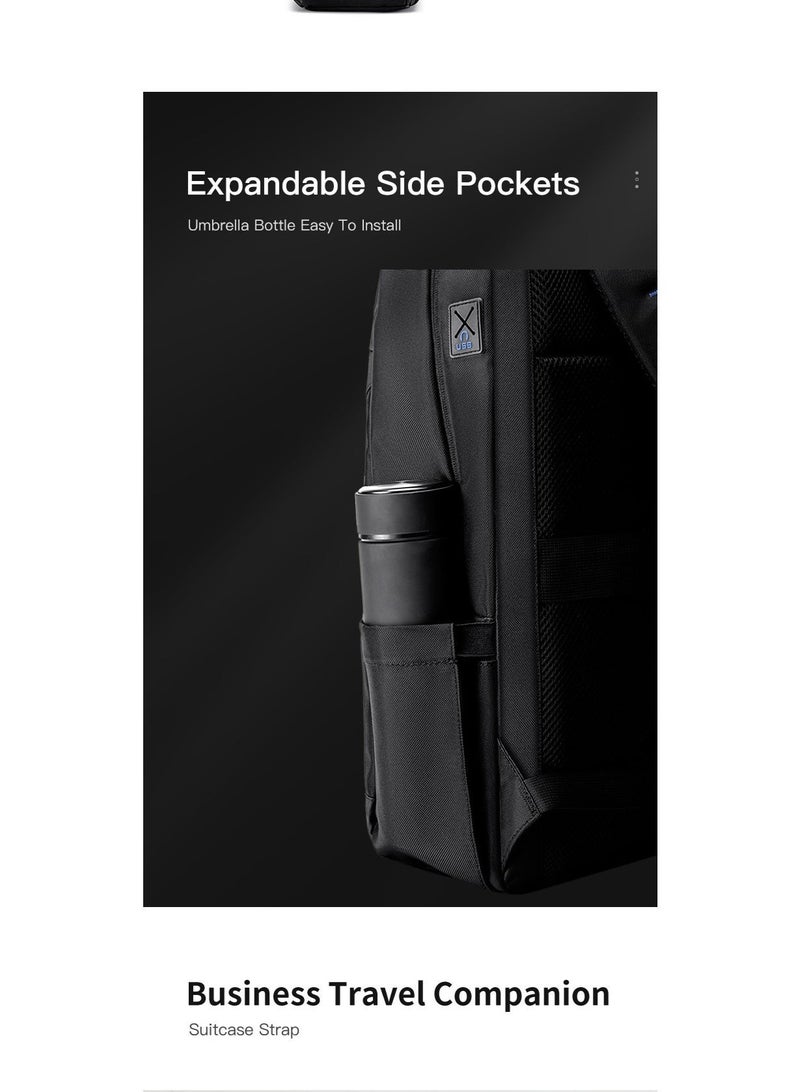 Golden Wolf GB00731 Water-Resistant Laptop Backpack 14.1 Inch - Gray - Image 5